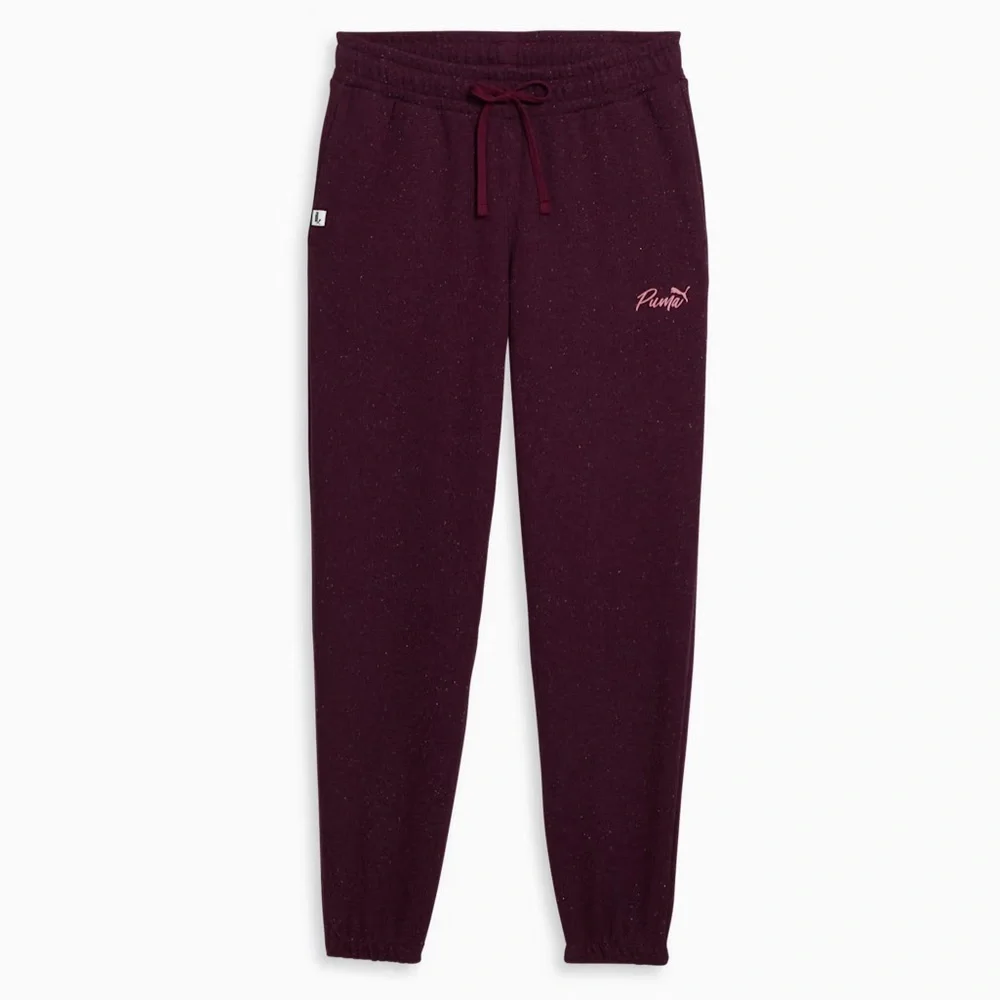 Puma Women's Live In Burgundy Speckled Sweatpants - Picture 6 of 12